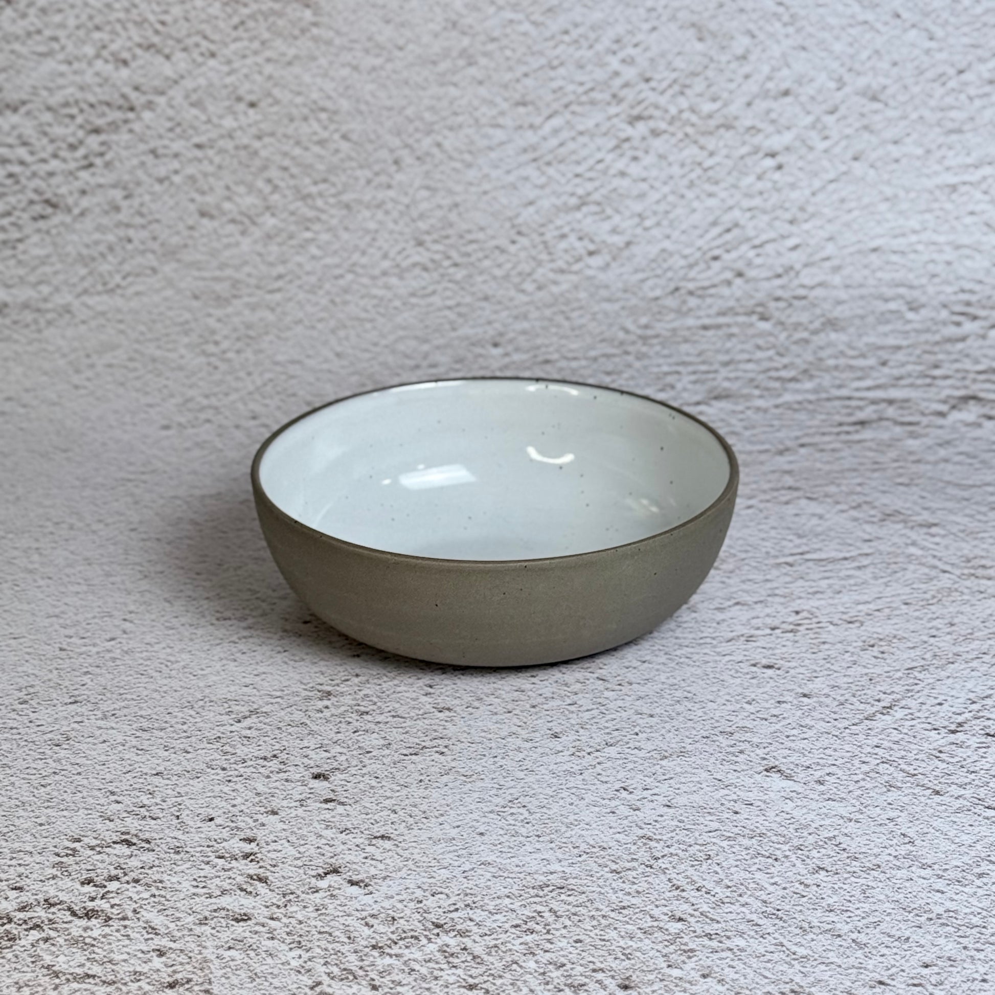 Side Bowl - Grey Speckled Stoneware / White Gloss