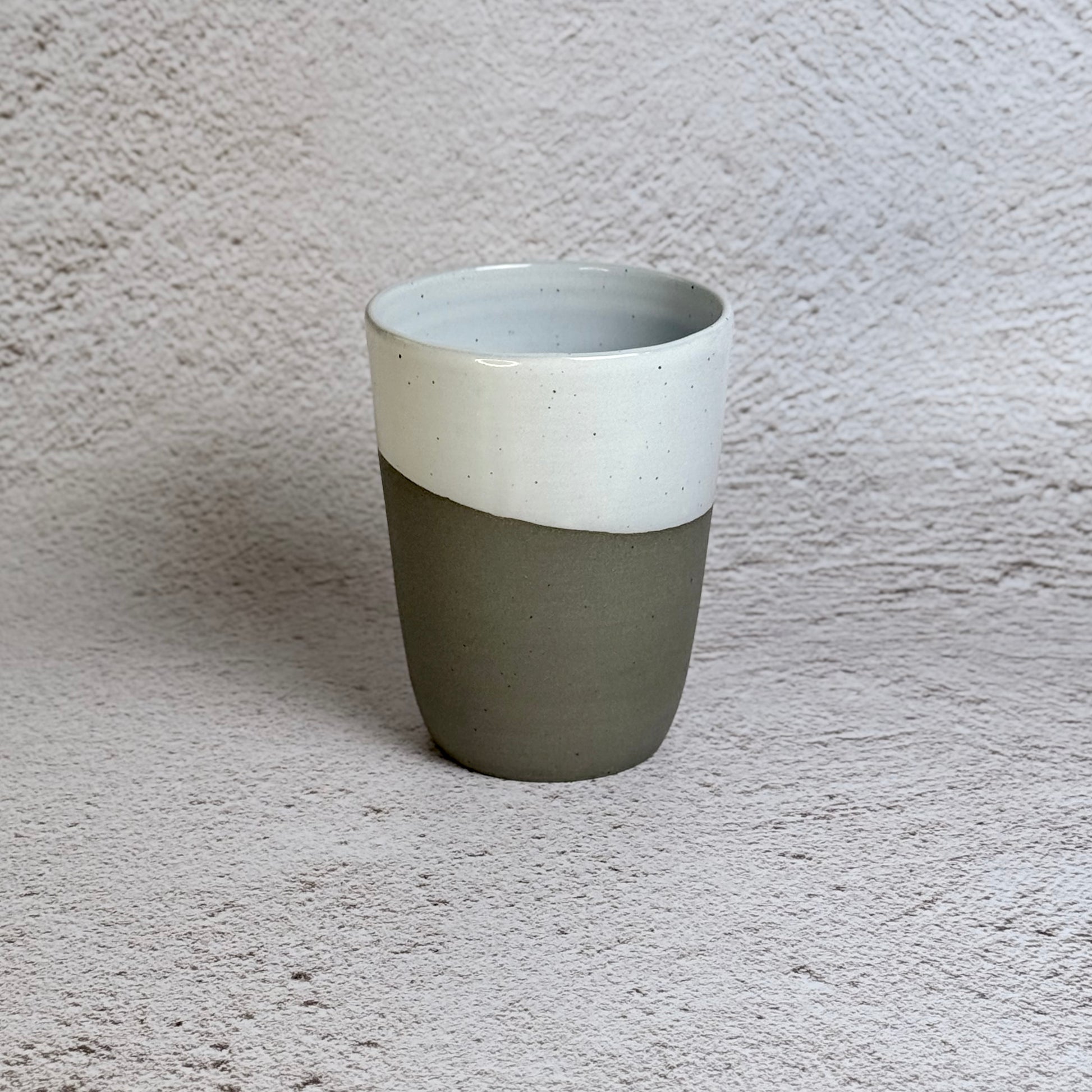 Tumbler - Grey Speckled Stoneware / White Gloss