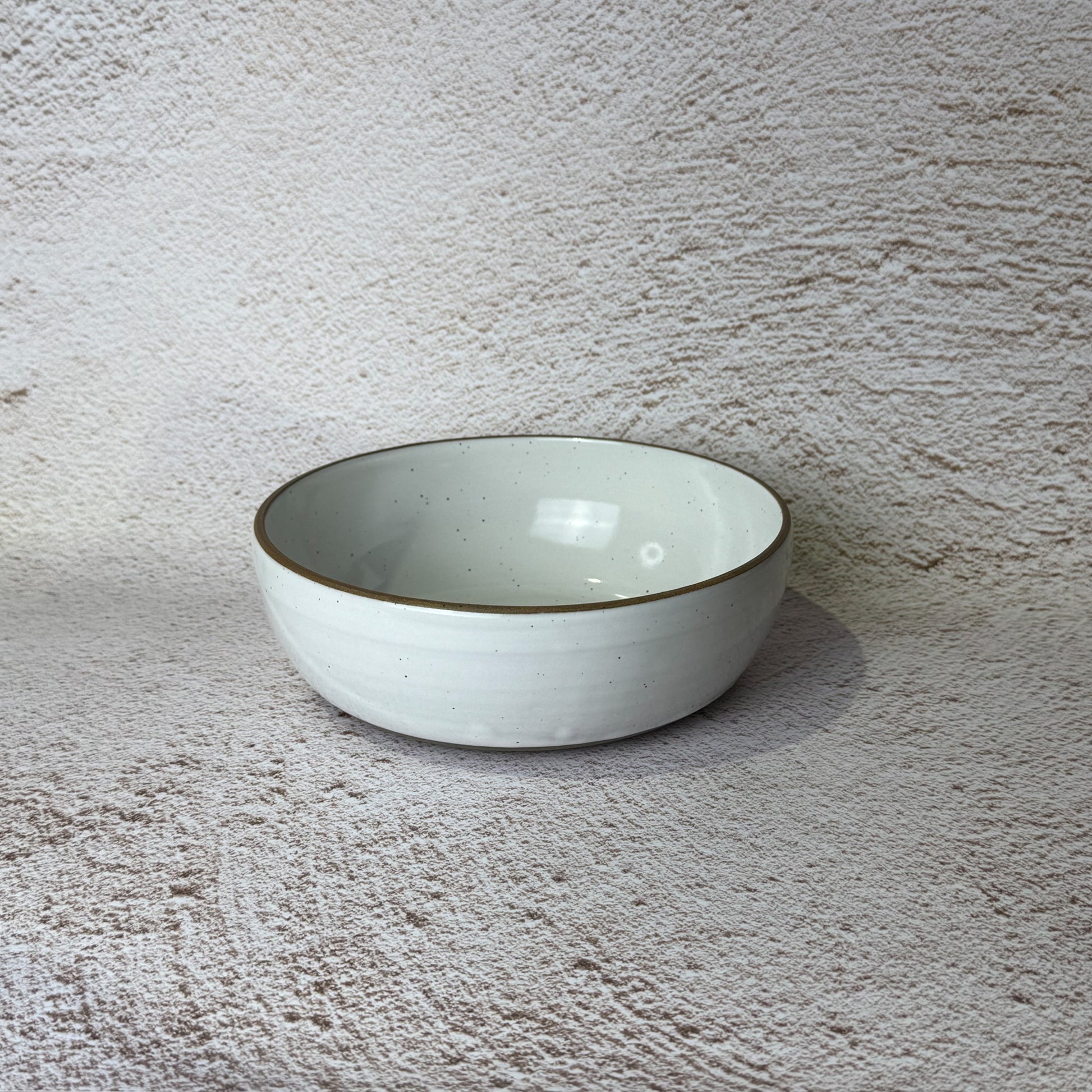 Everyday Bowl - Grey Speckled Stoneware / White Gloss - *Early Test Edition*