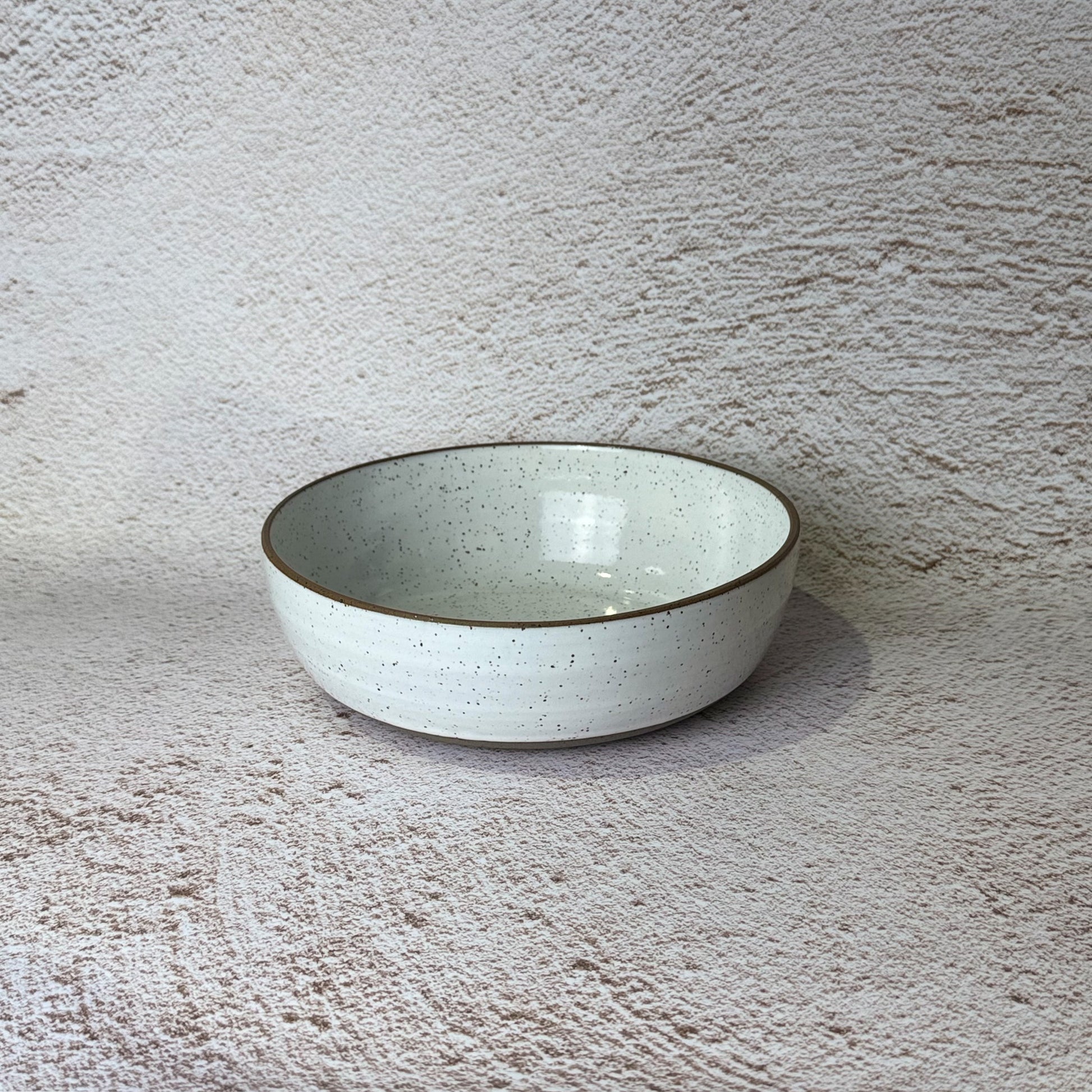 Everyday Bowl - Grey Speckled Stoneware / White Gloss (Heavy Speckle) - *Early Test Edition*