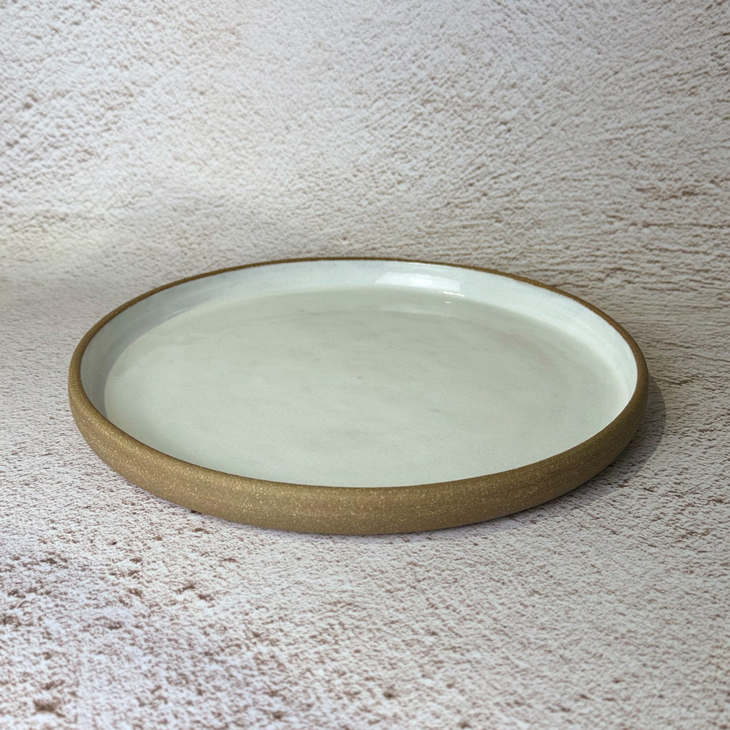 Dinner Plate - Dark Brown Stoneware / White Gloss