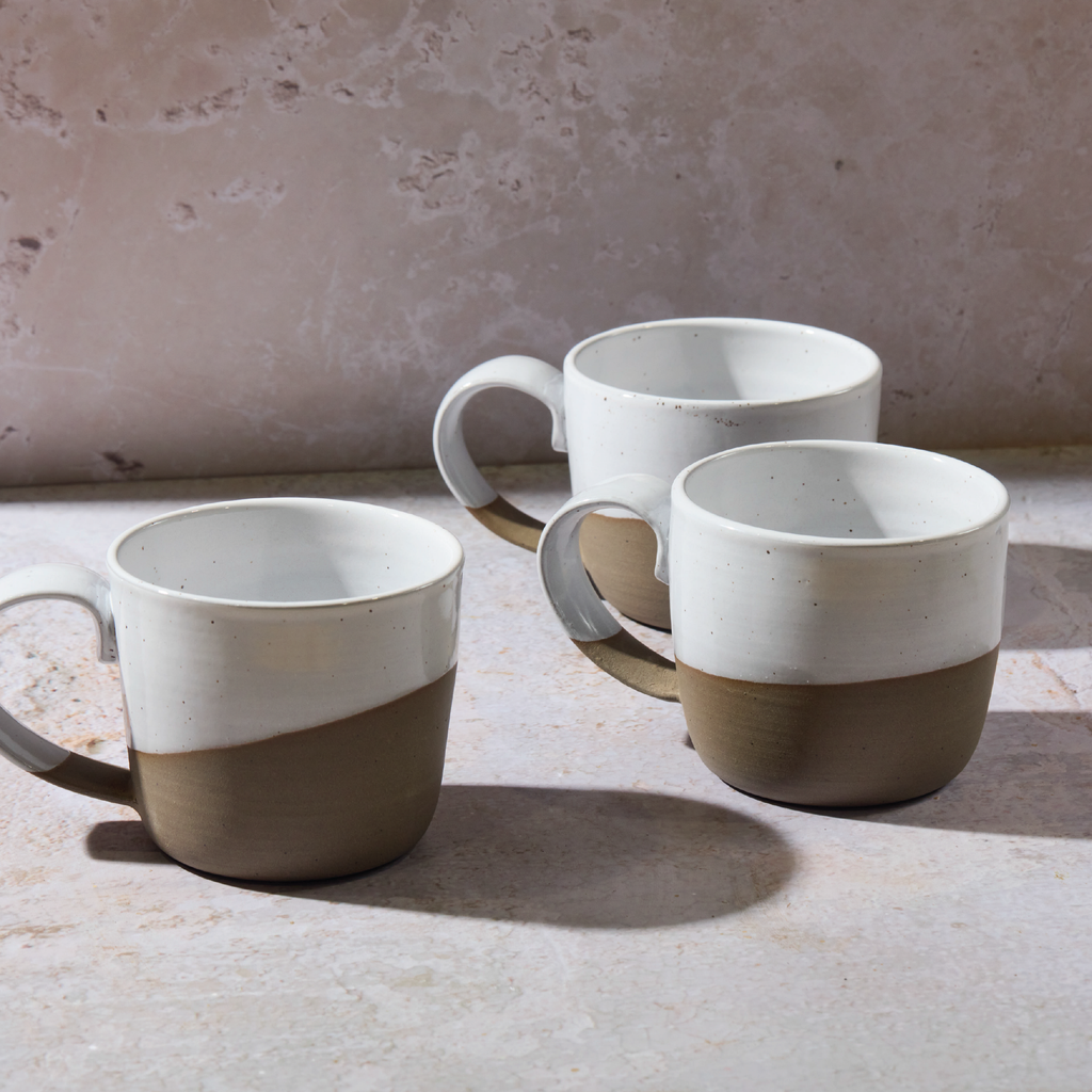 Mug - Speckled Stoneware / White Gloss