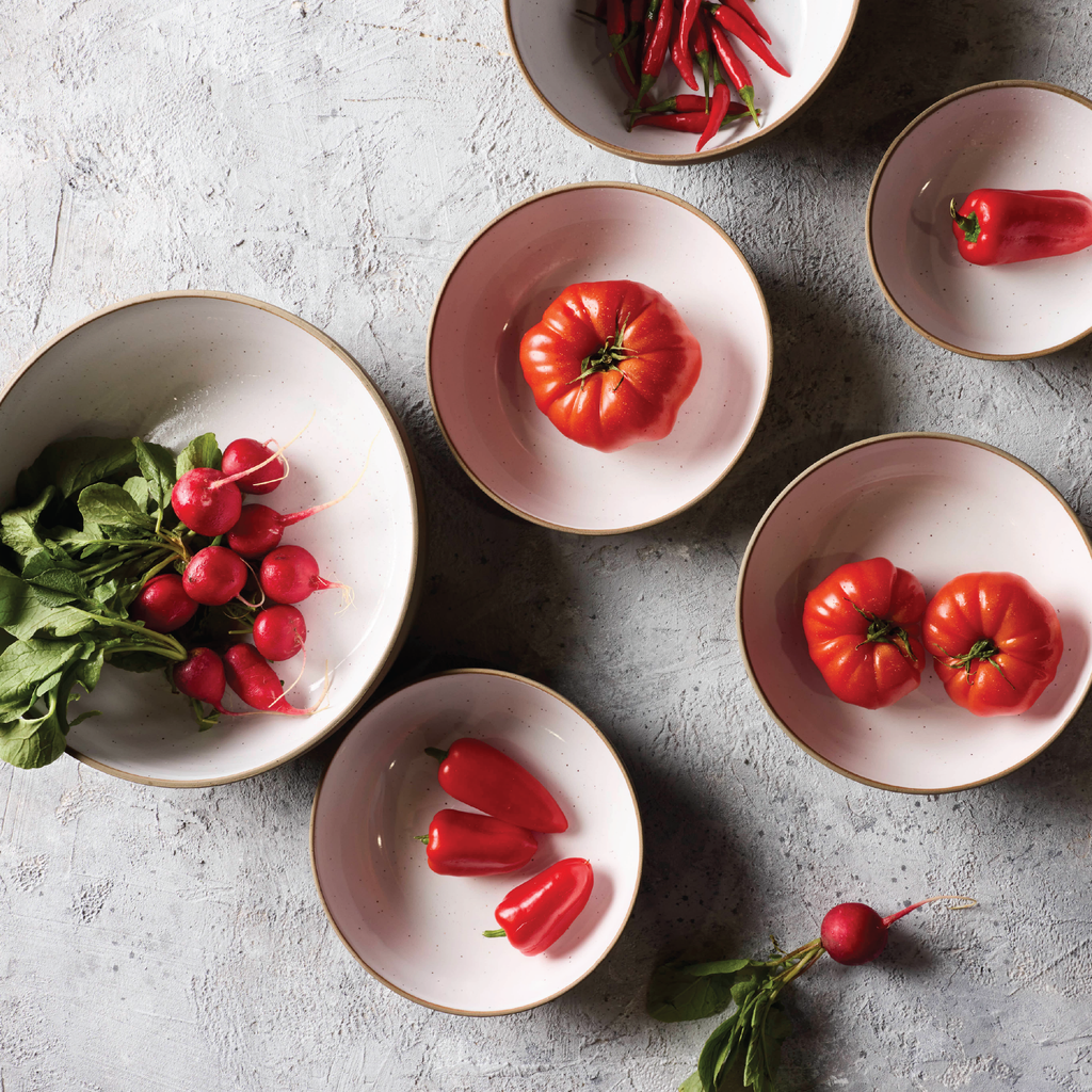 The Everyday Bowl - Tall - Grey Speckled Stoneware / White Gloss