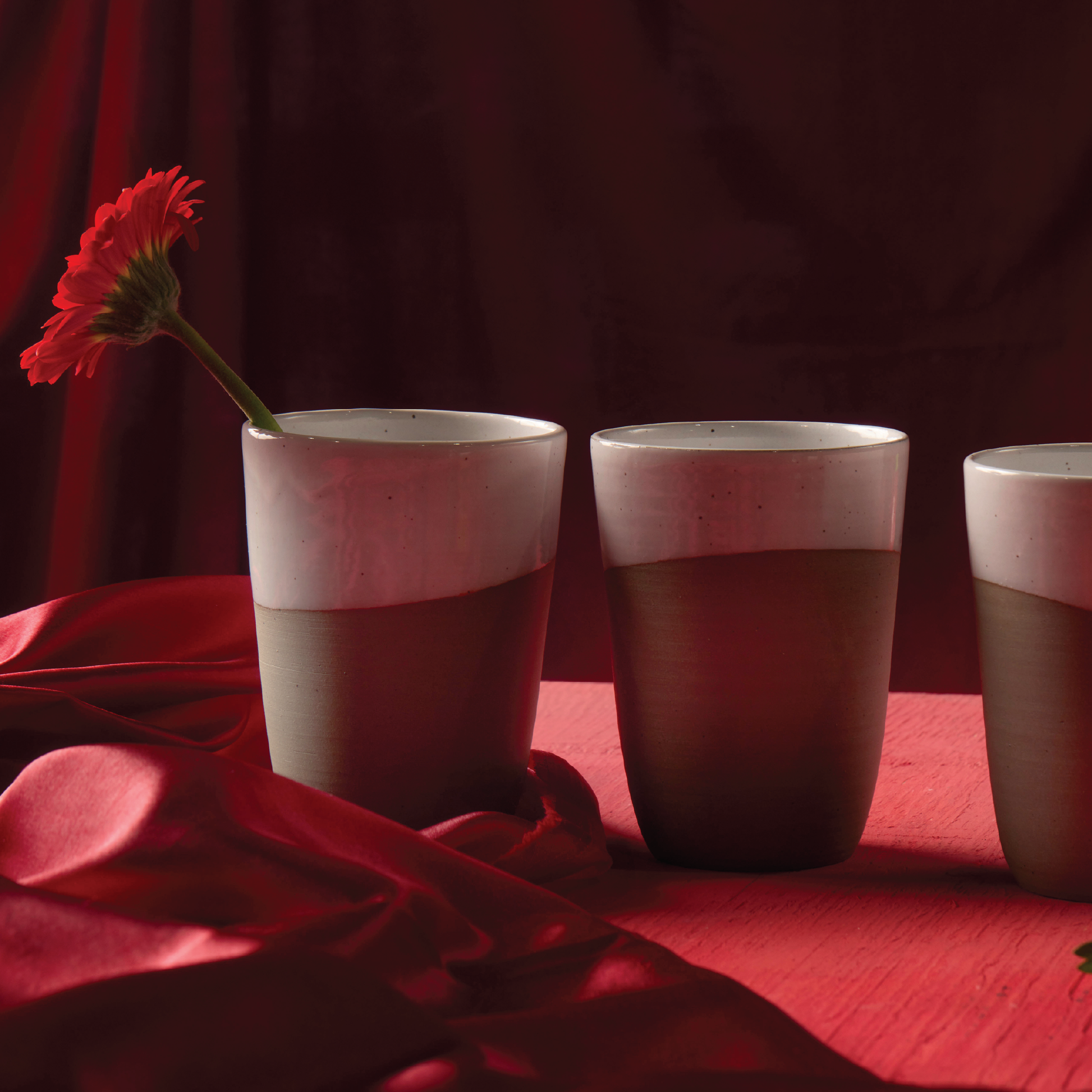 Tumbler - Grey Speckled Stoneware / White Gloss